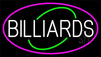 White Billiards With Pink Border Neon Sign