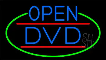 Blue Open Dvd With Green Border Neon Sign