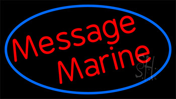 Custom Red Marine With Blue Neon Sign