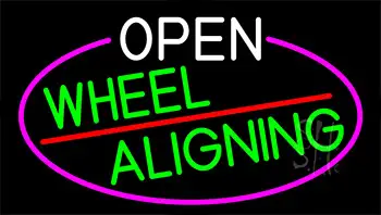 Open Wheel Aligning With Pink Border Neon Sign