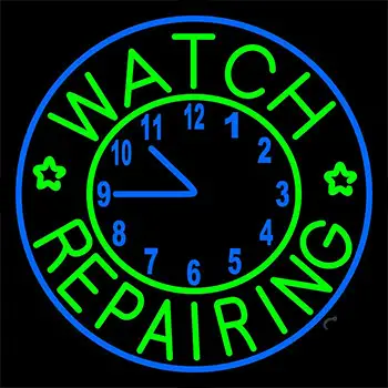 Watch Repairing Logo Neon Sign