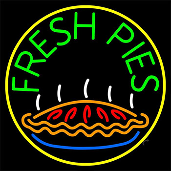 Fresh Pies Circle Neon Sign