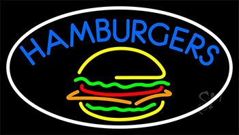 Blue Hamburgers Neon Sign
