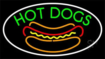 Green Hot Dogs Neon Sign