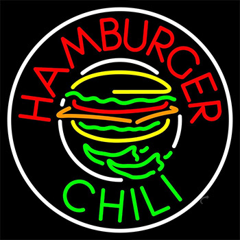 Hamburger Chili Circle Neon Sign