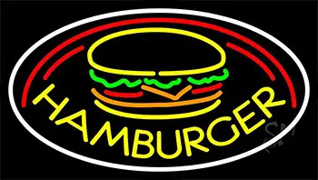 Hamburgers With Logo Neon Sign