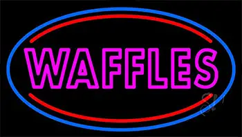 Pink Double Stroke Waffles Neon Sign