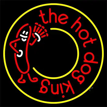 Circle The Hot Dog King Neon Sign