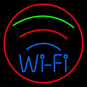 Blue Colored Wifi Logo 1 Neon Sign