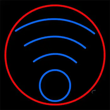 Blue Colored Wifi Logo 2 Neon Sign