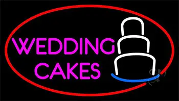 Pink Wedding Cakes Neon Sign