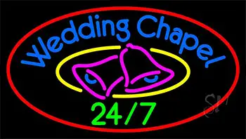 Wedding Chapel With Bell Neon Sign