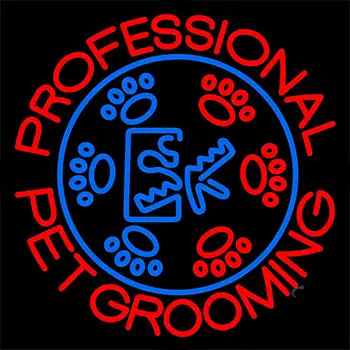 Professional Pet Grooming Neon Sign