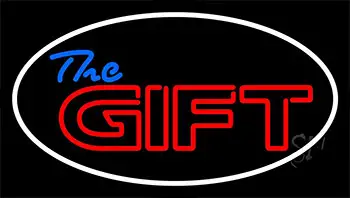The Gift With White Border Neon Sign