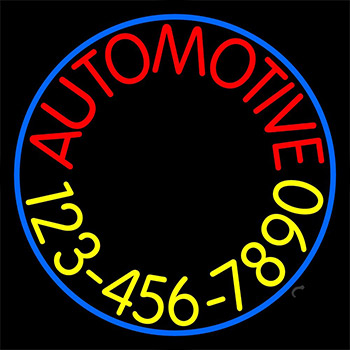 Automotive With Yellow Number Neon Sign