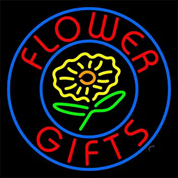 Flower Gifts In Block Logo Neon Sign