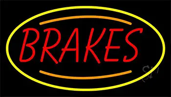 Red Brakes With Yellow Neon Sign
