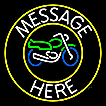 Custom Motorcycle Yellow Circle Neon Sign