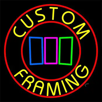 Red Custom Yellow Framing With Logo Neon Sign