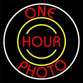 Red One Hour Photo 1 Neon Sign