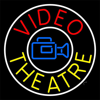 Red Video Theatre Neon Sign