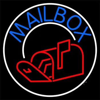 Mailbox With Logo Circle 1 Neon Sign