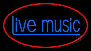 Blue Live Music 3 Neon Sign
