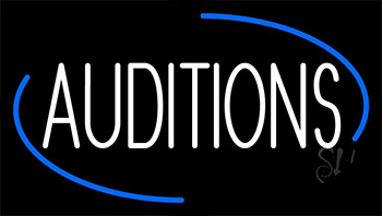 White Auditions Neon Sign