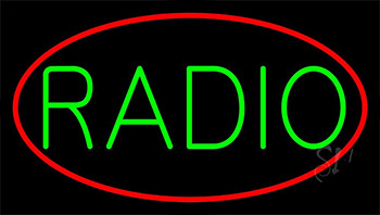 Green Radio Music Red Border 1 Neon Sign