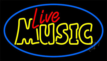 Live Music Blue 2 Neon Sign