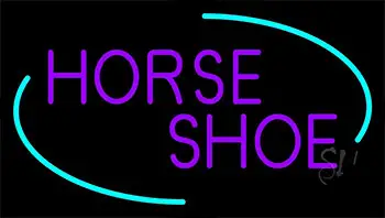 Purple Horse Shoe Neon Sign