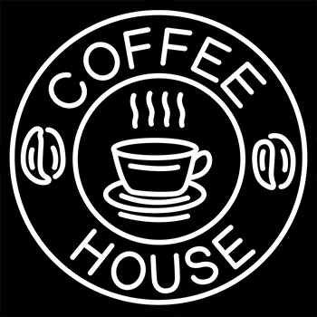 Coffee House With Coffee Cup Neon Sign