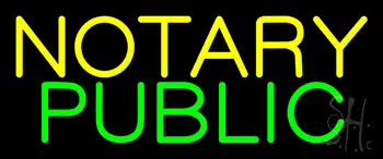 Yellow Notary Public Neon Sign