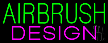 Green Airbrush Design Neon Sign