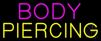 Pink Body Yellow Piercing Neon Sign