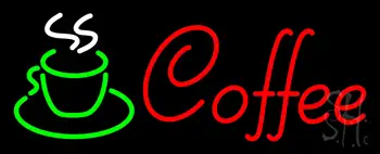 Red Cursive Coffee Logo Neon Sign
