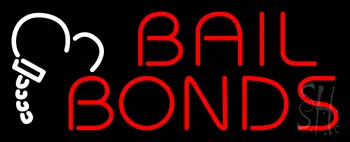 Red Bail Bonds Logo Neon Sign
