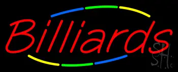 Multicolored Deco Style Billiards Neon Sign