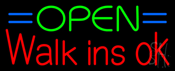 Green Open Red Walk Ins Open Neon Sign