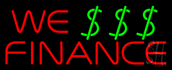 Red We Finance Dollar Logo Neon Sign