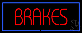 Brakes Blue Border Neon Sign