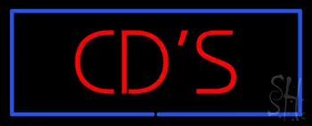 Red Cds Blue Border Neon Sign