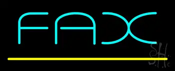 Turquoise Fax Yellow Line Neon Sign