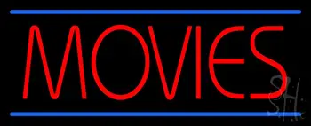Red Movies Blue Lines Neon Sign