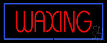 Red Waxing Blue Border Neon Sign