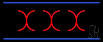 Red X X X Blue Lines Neon Sign