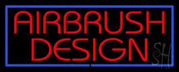 Red Airbrush Design With Blue Border Neon Sign