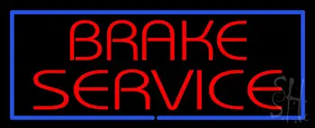 Brake Service Blue Border Neon Sign