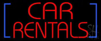 Red Car Rentals Neon Sign