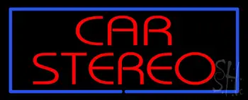 Red Car Stereo Blue Border Neon Sign